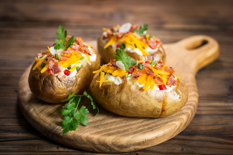 Bacon and Cheese baked Potatoes