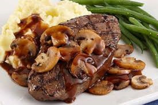 Steak and Mushrooms, the quick, tasty and simple way of serving a meal when you have little time.