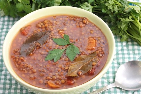 Lip smackingly good,  red or brown lentil soup